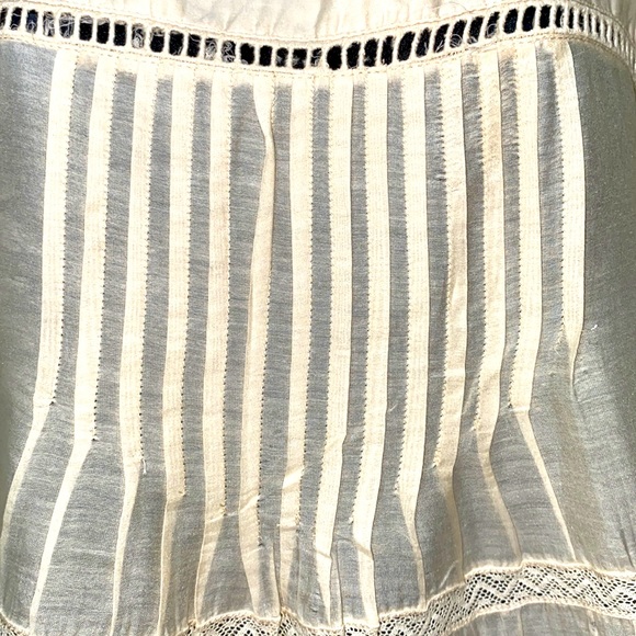 FALCON & BLOOM CREAM CAMI LACE, PLEATED, CUT-OUT ADJUSTABLE STRAPS TANK SZ S - Picture 5 of 13